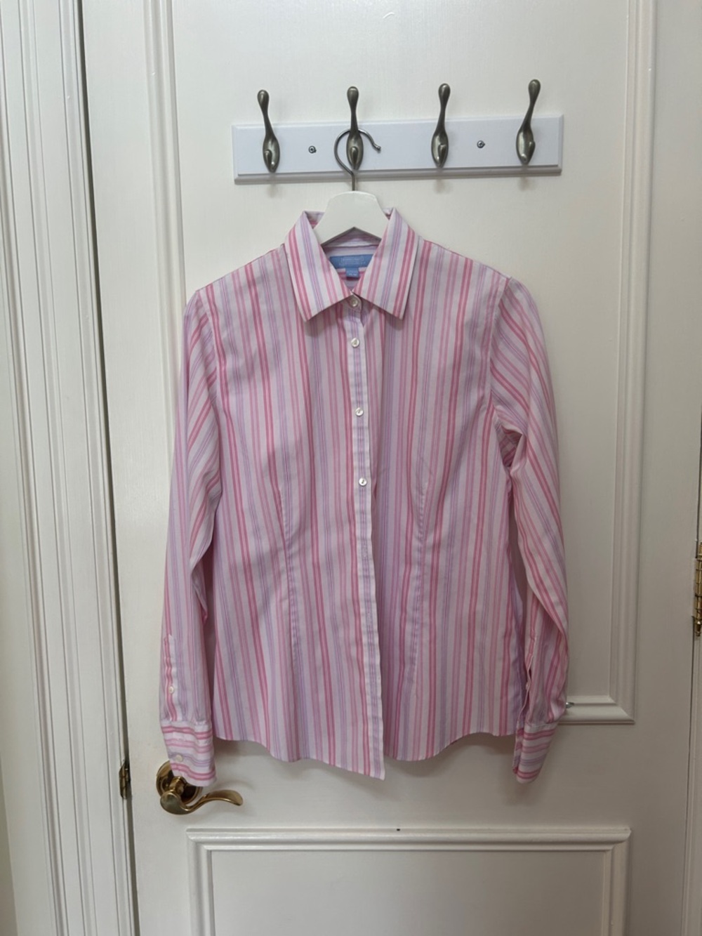 Classic Pink Stripe Button-Down Shirt - Unbranded